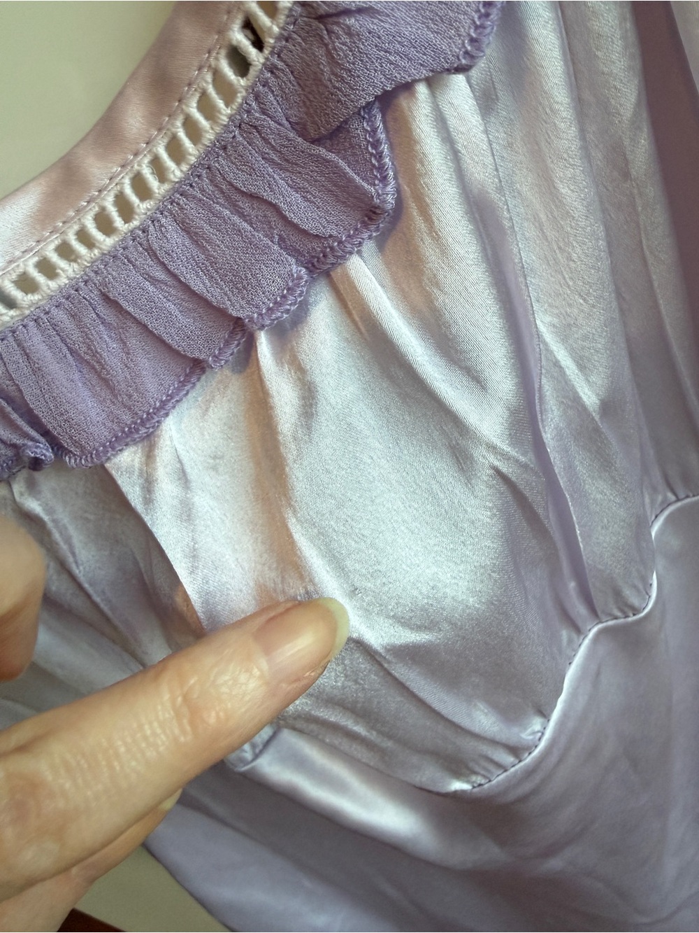 NWT Free People Violet Visions Slip Mini Dress Satin Purple Ruffle - Picture 15 of 16